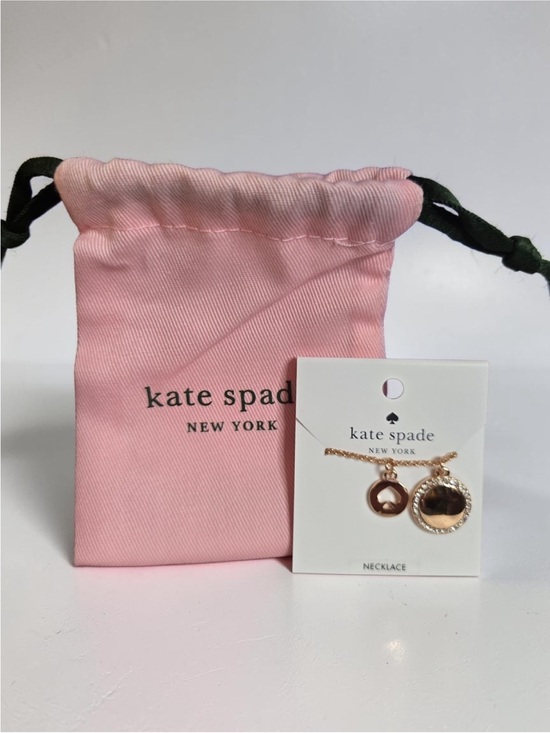 kate spade Jewelry - kate spade Spot the Spade Rose Gold Double Pendant Necklace with Dustbag